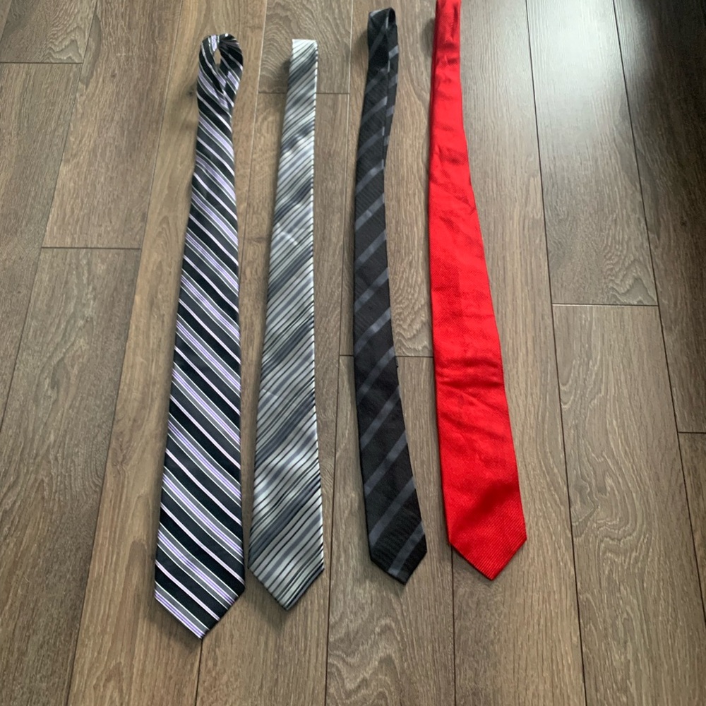 Stylish Men's Tie Collection - Black, Gray, Red